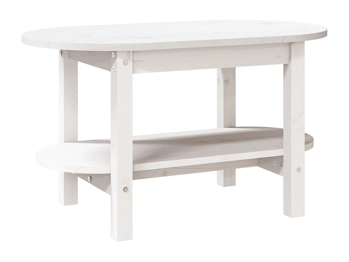 Table basse Blanc 80x45x45 cm Bois massif de pin