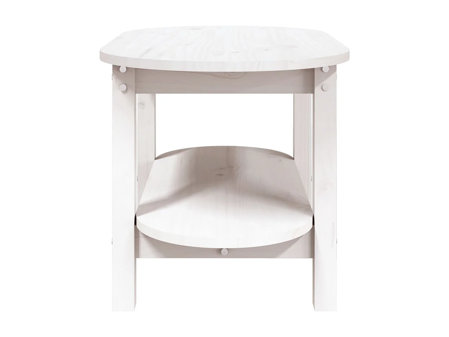 Table basse Blanc 80x45x45 cm Bois massif de pin