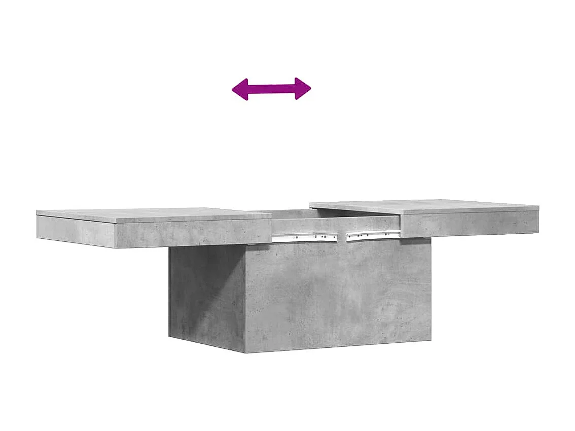 Table basse gris béton 100x55x40 cm bois d'ingénierie
