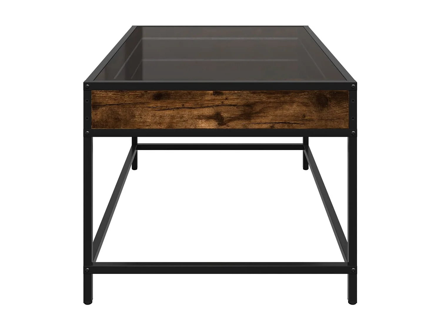 Mesa de centro luzes LED Infinity 70x50x41 cm carvalho fumado