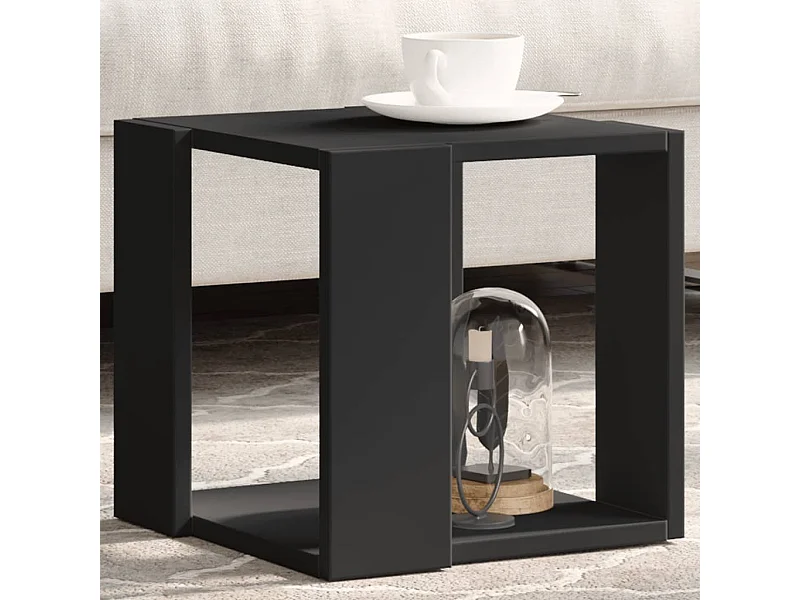 Table basse noir 32x32x30 cm bois d'ingénierie