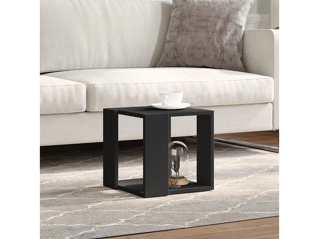 Table basse noir 32x32x30 cm bois d'ingénierie