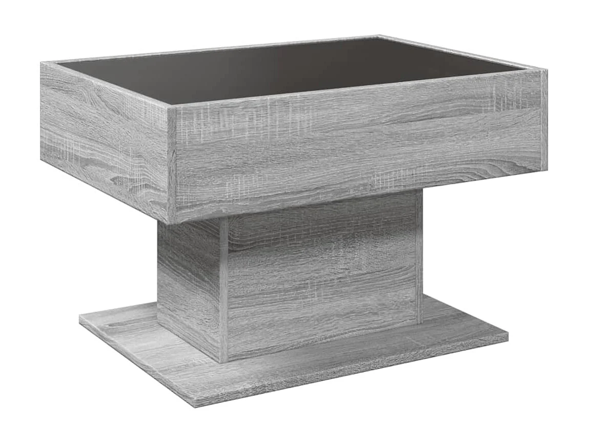 Table basse avec LED sonoma gris 70x50x45 cm bois d'ingénierie
