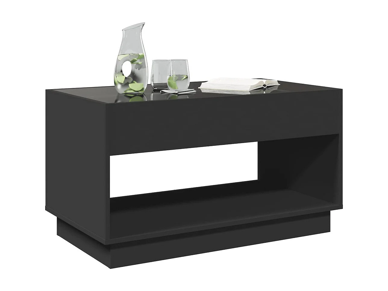 Salontafel met Infinity LED 90x50x50 cm zwart