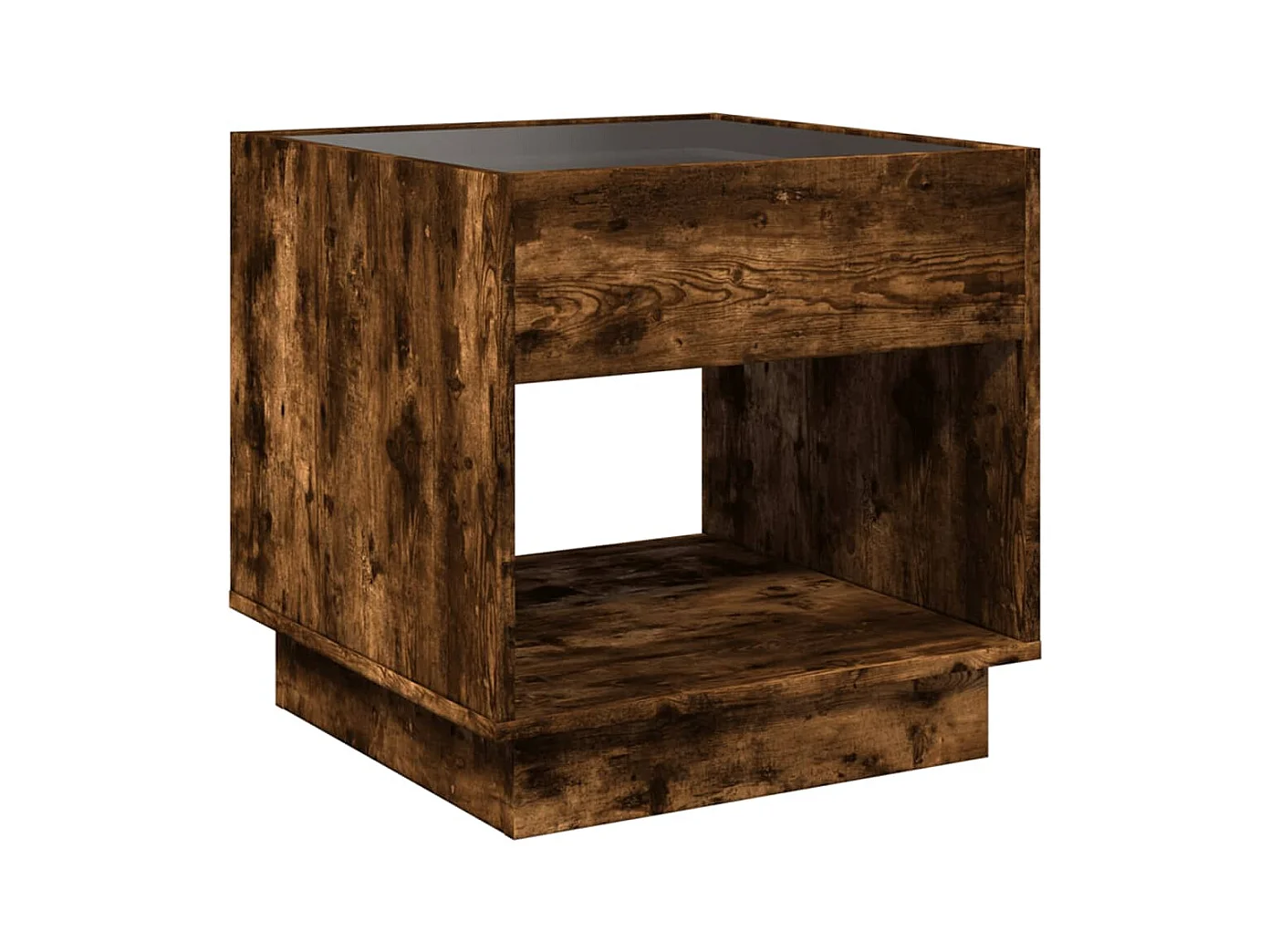 Table basse avec LED Infinity chêne fumé 50x50x50 cm