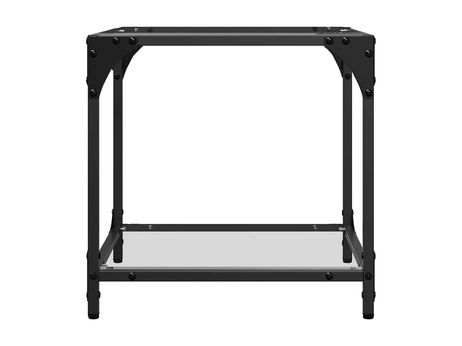 Tables basses avec dessus en verre transparent 2 pièces acier