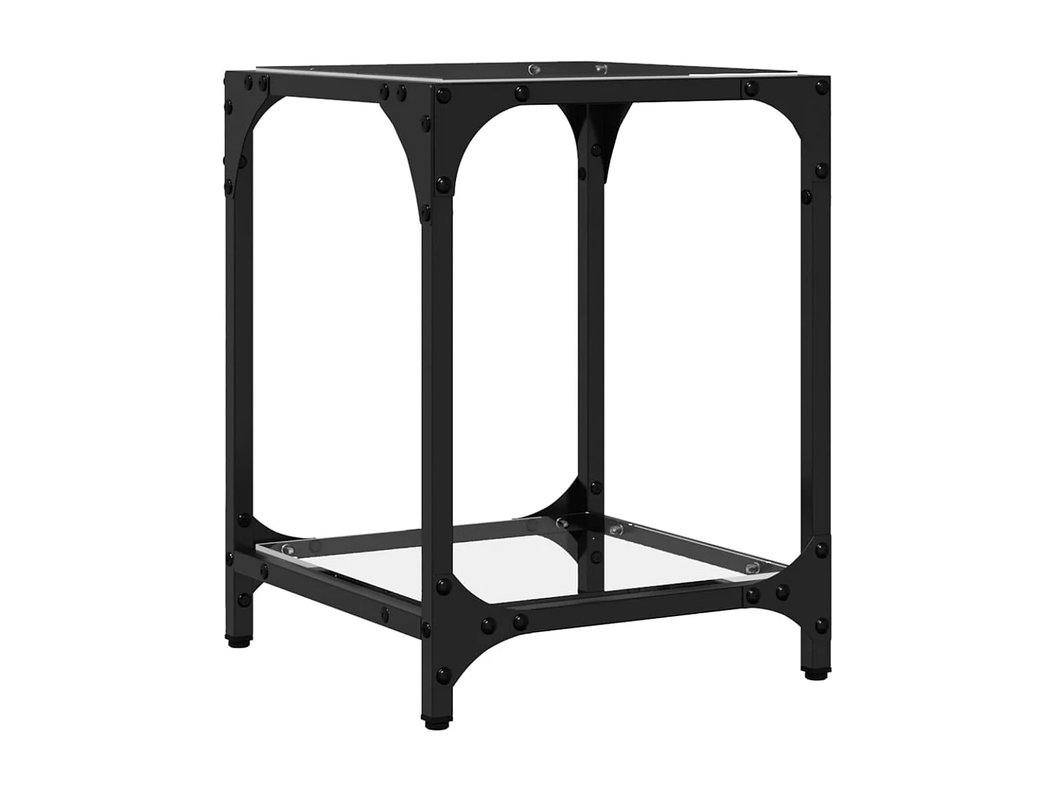 Tables basses avec dessus en verre transparent 2 pièces acier