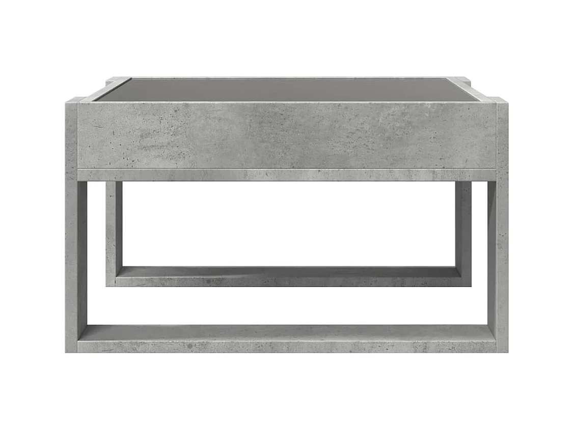 Table basse avec LED infini gris béton 50x53x30 cm