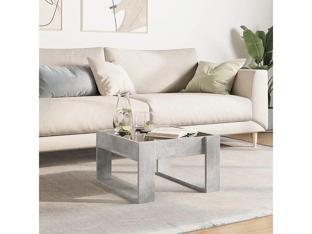 Mesa de centro con Infinity LED gris hormigón 50x53x30 cm