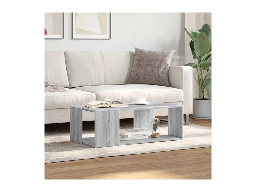 Mesa de centro madera de ingeniería gris Sonoma 89,5x48x30 cm