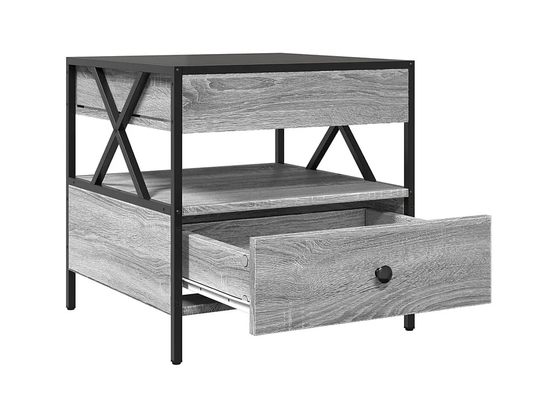 Table basse avec LED Infinity sonoma gris 50x50x51 cm