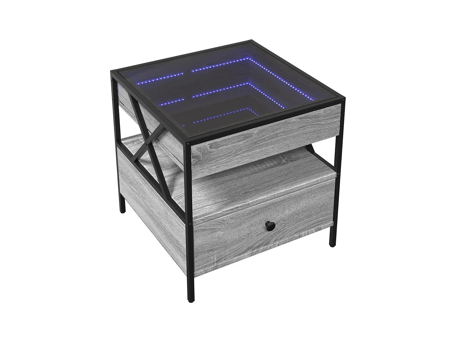 Table basse avec LED Infinity sonoma gris 50x50x51 cm