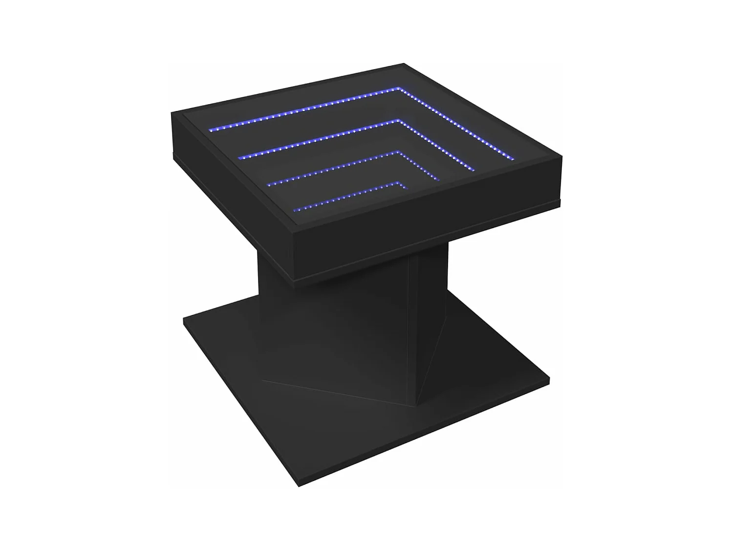 Table basse avec LED noir 50x50x45 cm bois d'ingénierie