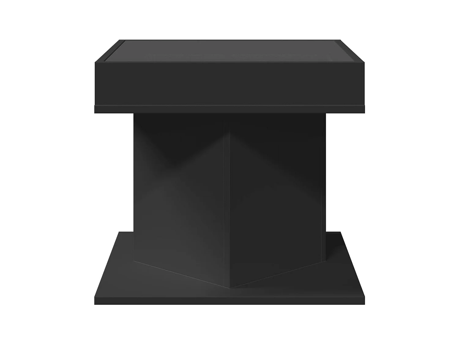 Table basse avec LED noir 50x50x45 cm bois d'ingénierie