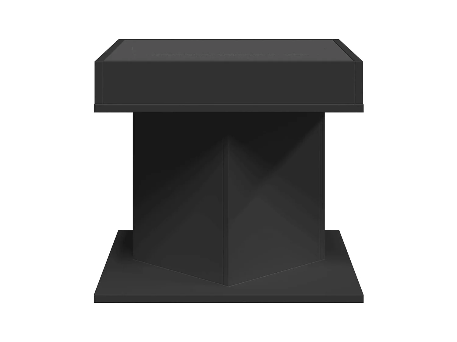 Table basse avec LED noir 50x50x45 cm bois d'ingénierie