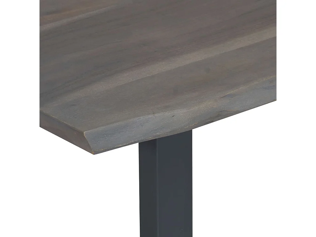 Mesa centro c/ arestas vivas 115x60x40cm acácia maciça cinzento