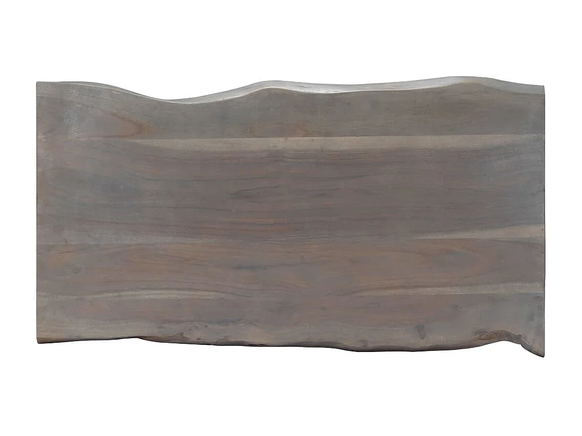 Mesa centro c/ arestas vivas 115x60x40cm acácia maciça cinzento