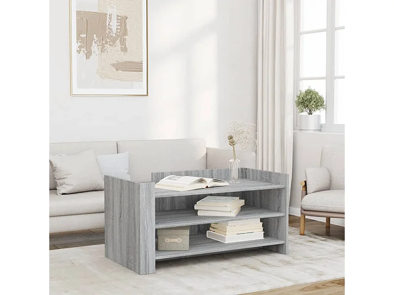 Mesa de centro madera de ingeniería gris Sonoma 100x50x50 cm