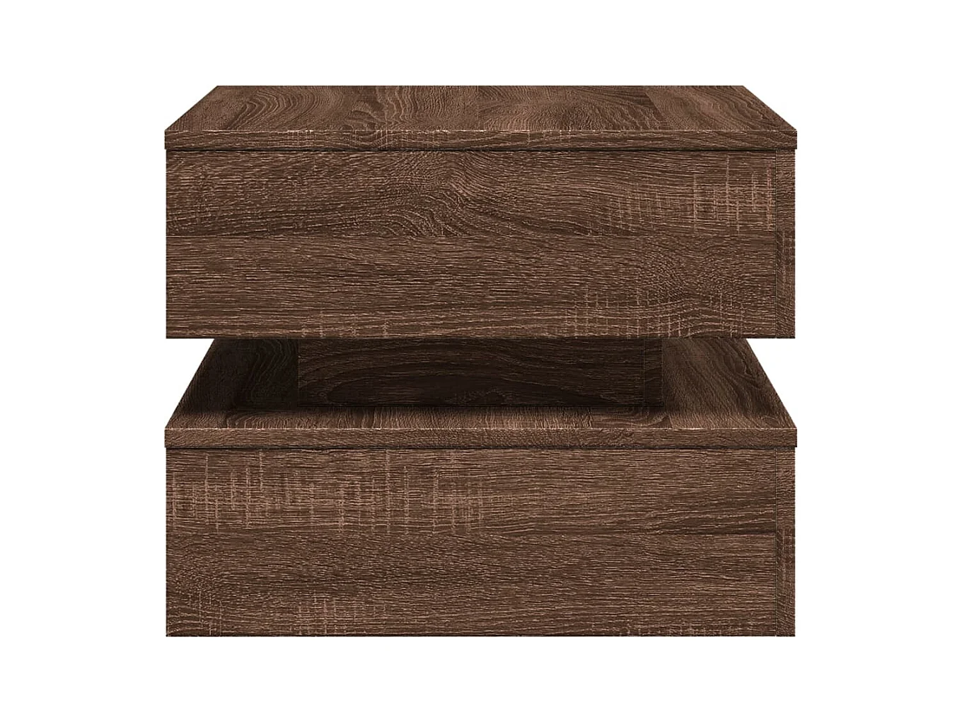 Table basse avec lumières LED chêne marron 50x50x40 cm