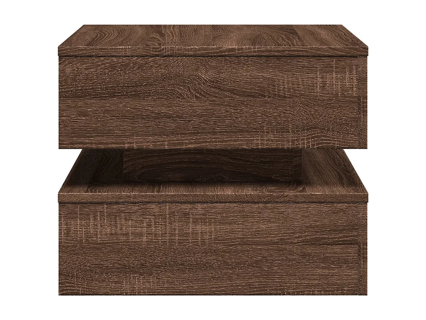 Table basse avec lumières LED chêne marron 50x50x40 cm