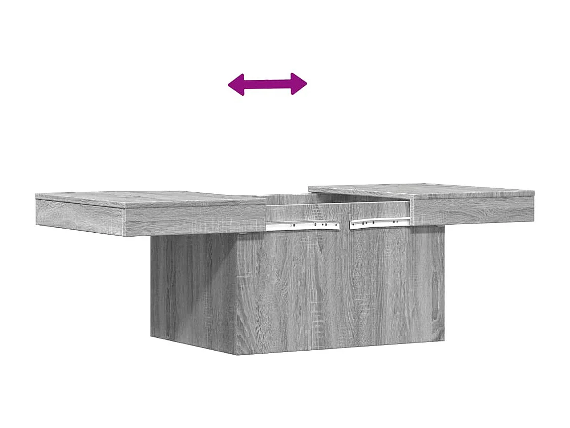 Salontafel 80x55x40 cm bewerkt hout grijs sonoma eikenkleurig