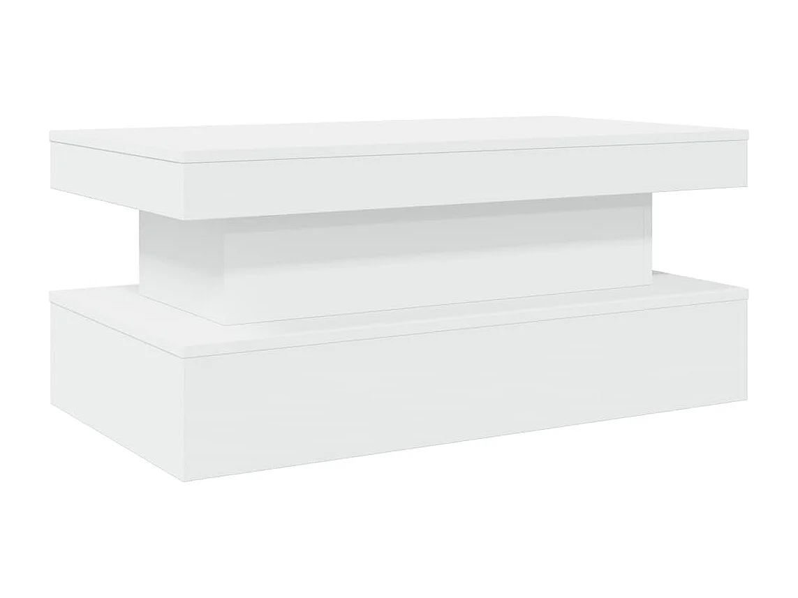 Salontafel met LED-verlichting 90x50x40 cm wit