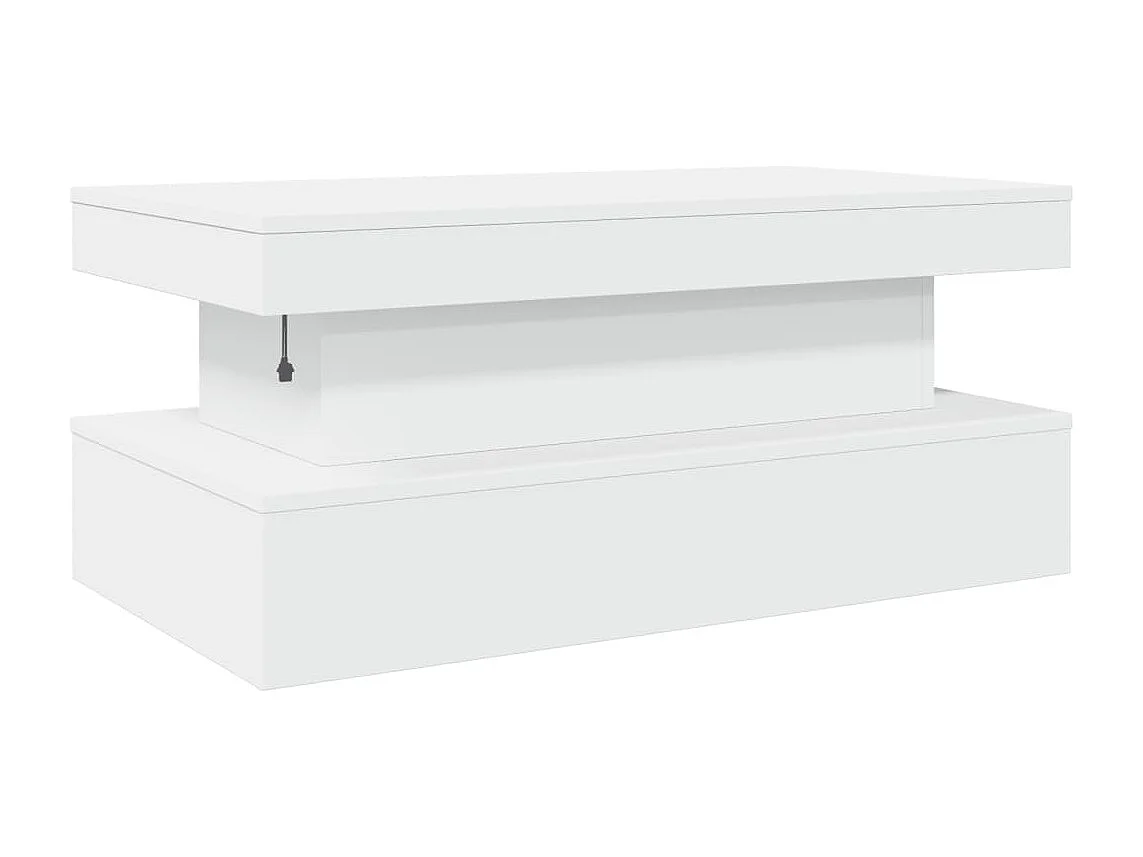Table basse avec lumières LED blanc 90x50x40 cm