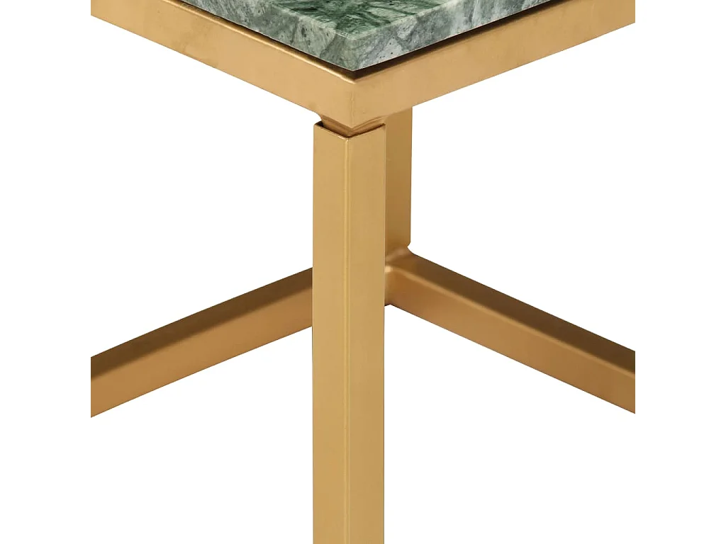 Table basse Vert 40x40x35 cm Pierre véritable et texture marbre