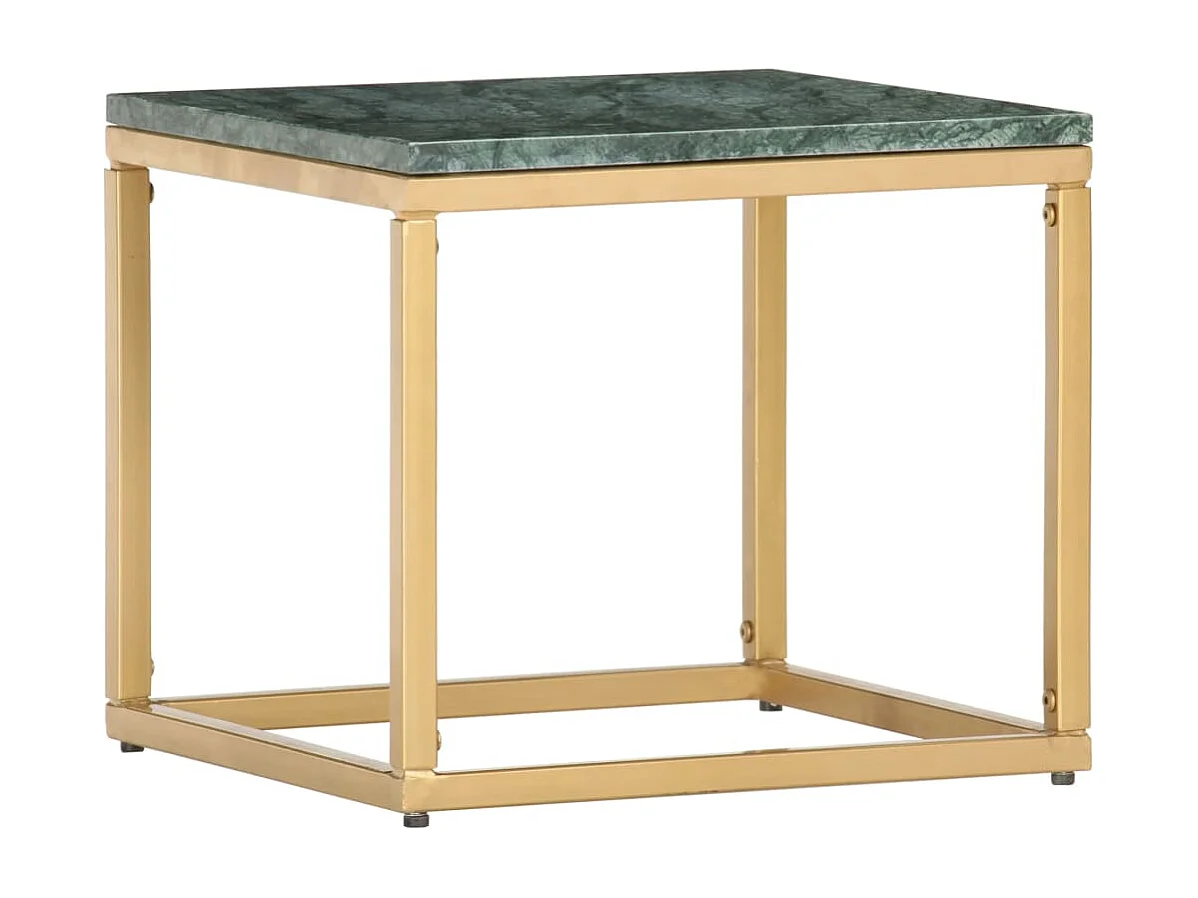 Table basse Vert 40x40x35 cm Pierre véritable et texture marbre