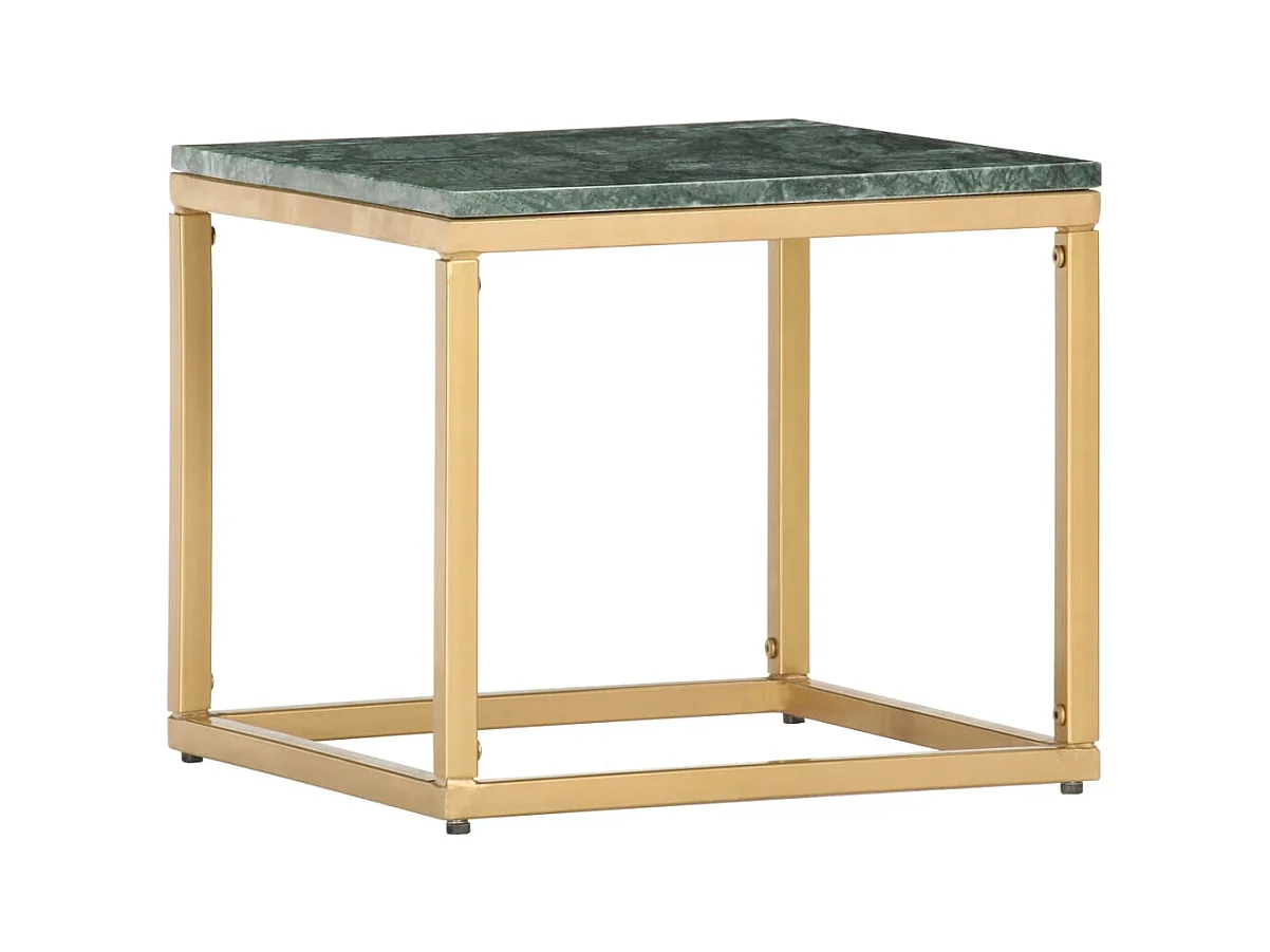 Table basse Vert 40x40x35 cm Pierre véritable et texture marbre