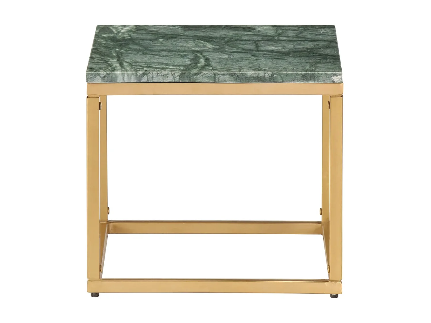 Table basse Vert 40x40x35 cm Pierre véritable et texture marbre