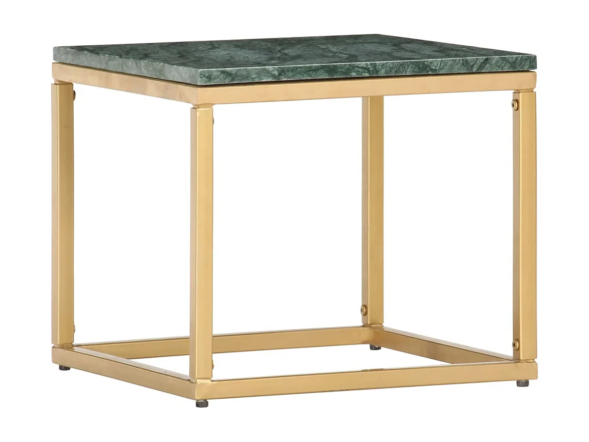 Table basse Vert 40x40x35 cm Pierre véritable et texture marbre