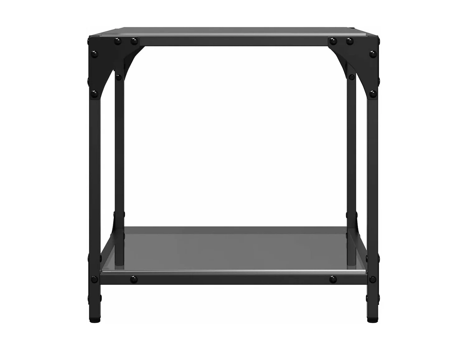 Tables basses avec dessus en verre noir 2 pièces 40x40x40 cm acier