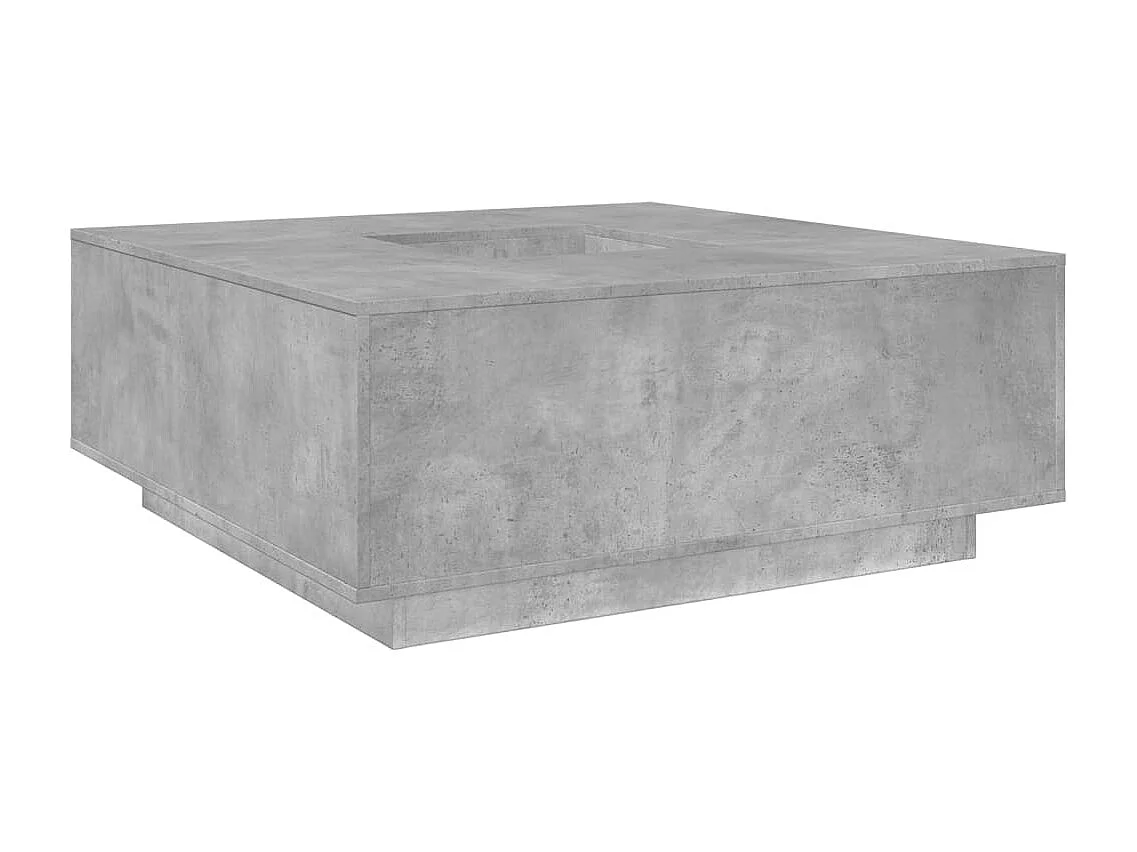 Mesa de centro madera ingeniería gris hormigón 100x100x40 cm