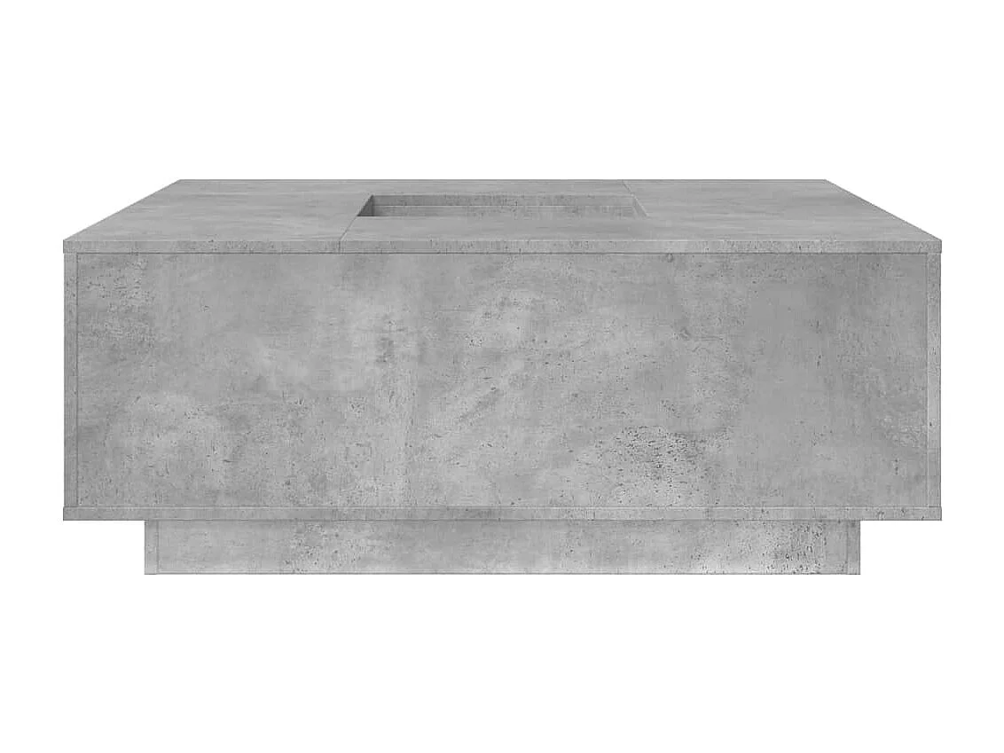 Mesa de centro madera ingeniería gris hormigón 100x100x40 cm