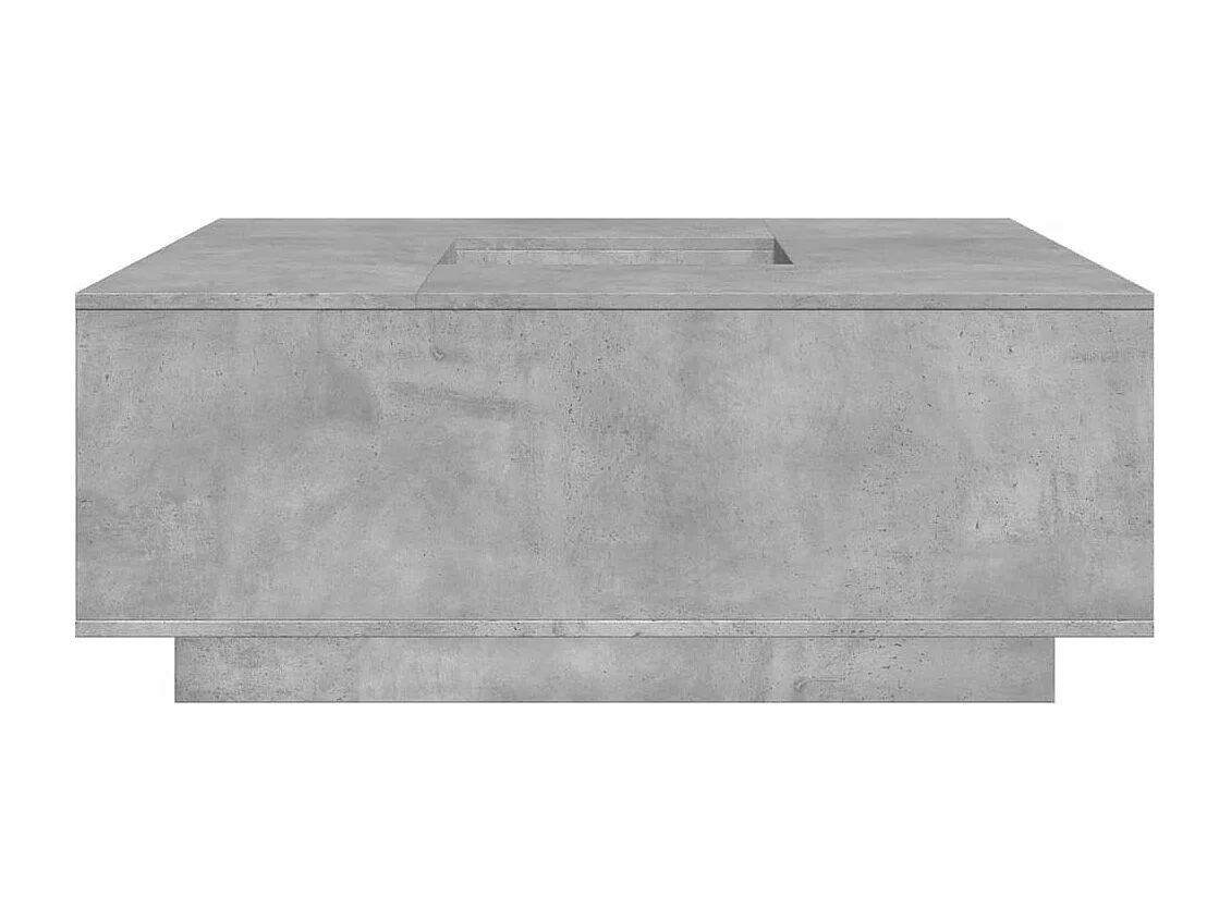 Mesa de centro madera ingeniería gris hormigón 100x100x40 cm