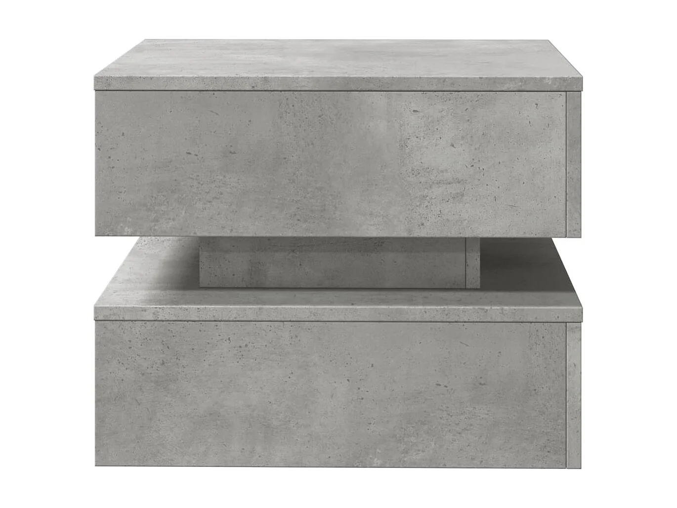 Table basse avec lumières LED gris béton 50x50x40 cm