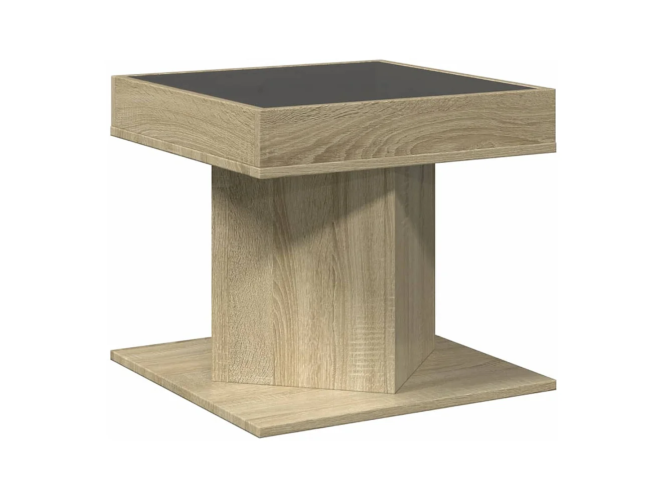 Table basse avec LED chêne sonoma 50x50x45 cm bois d'ingénierie