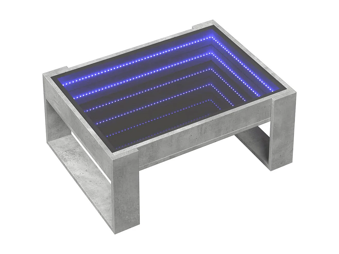 Mesa de centro con Infinity LED gris hormigón 70x53x30 cm