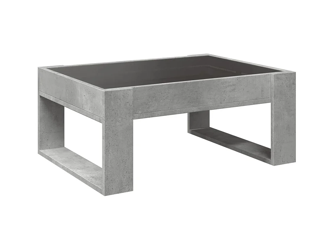 Table basse avec LED infini gris béton 70x53x30 cm