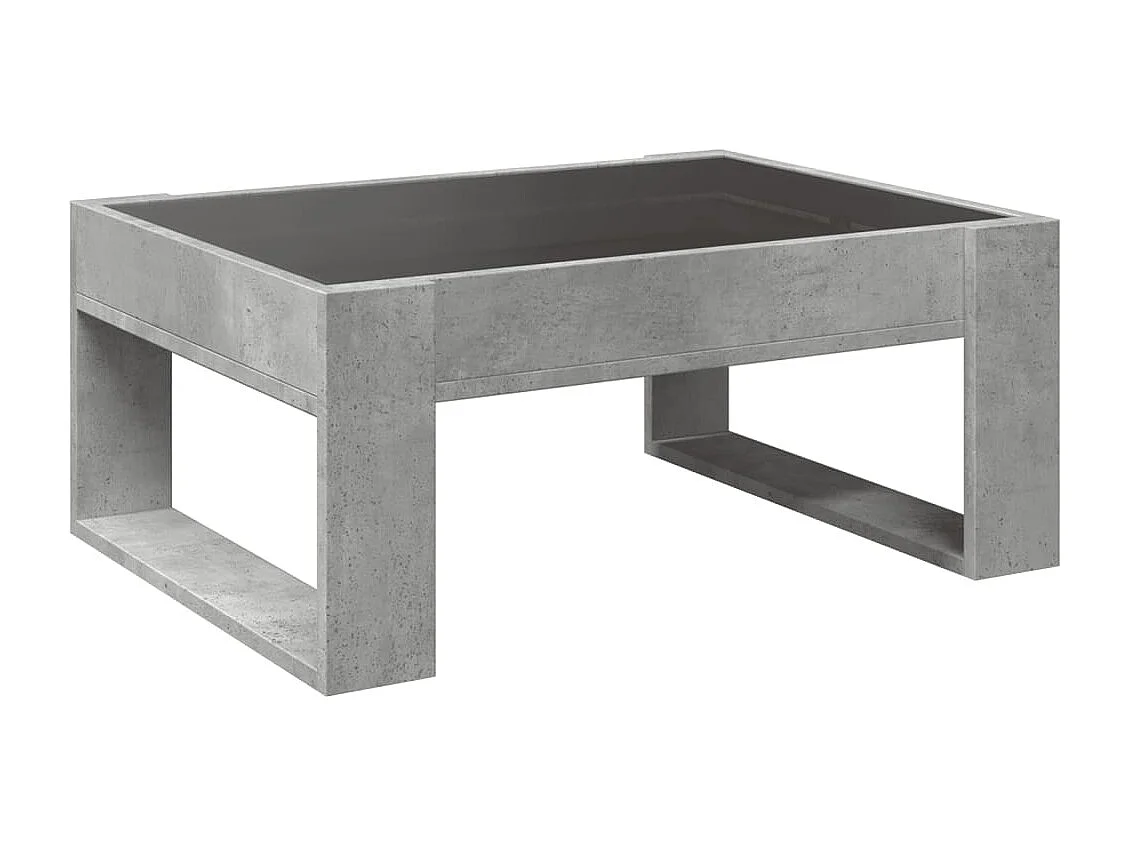 Mesa de centro luzes LED Infinity 70x53x30 cm cinzento cimento