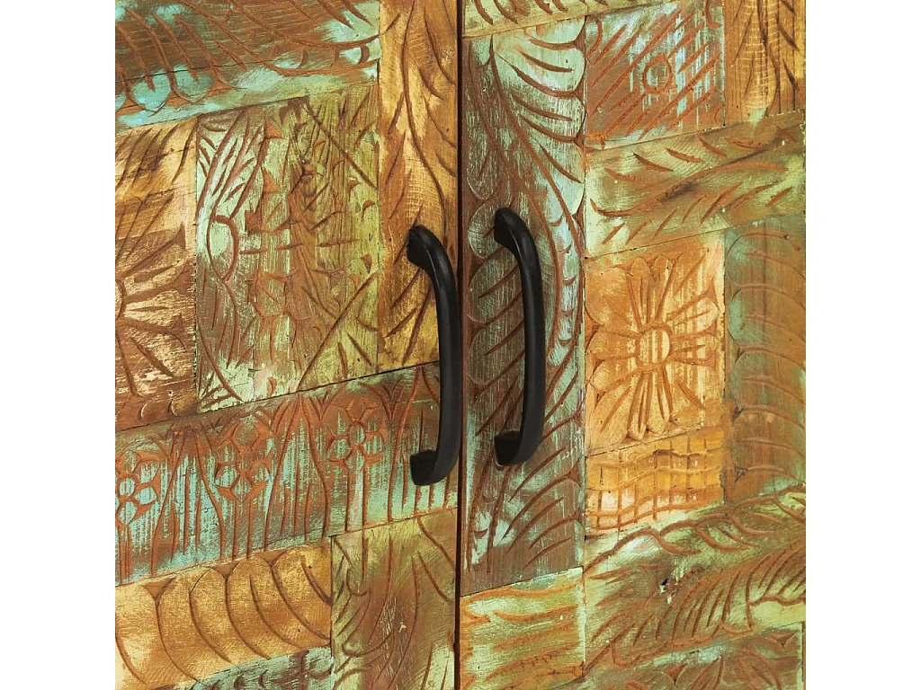 Buffet sculpté à la main 55x30x75 cm bois massif récupération