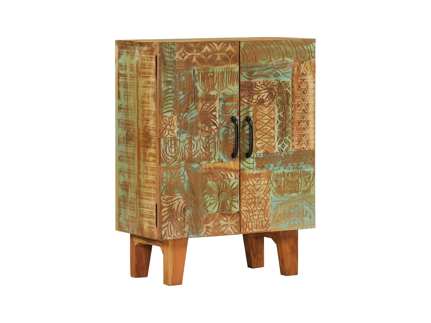 Buffet sculpté à la main 55x30x75 cm bois massif récupération