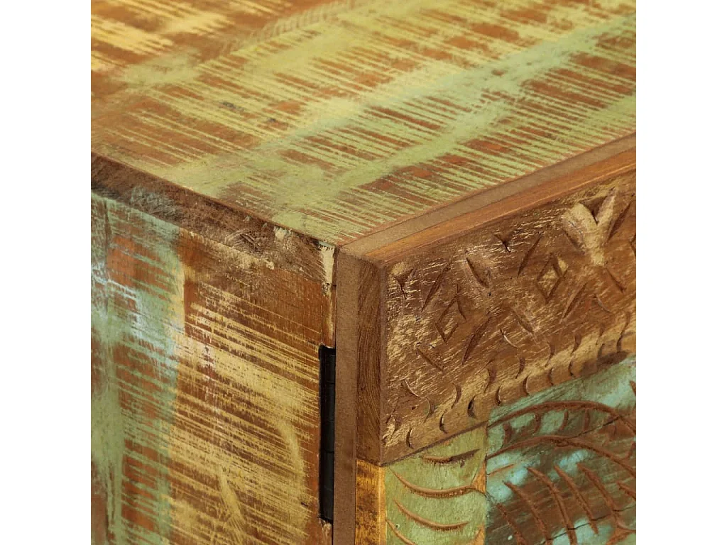 Buffet sculpté à la main 55x30x75 cm bois massif récupération