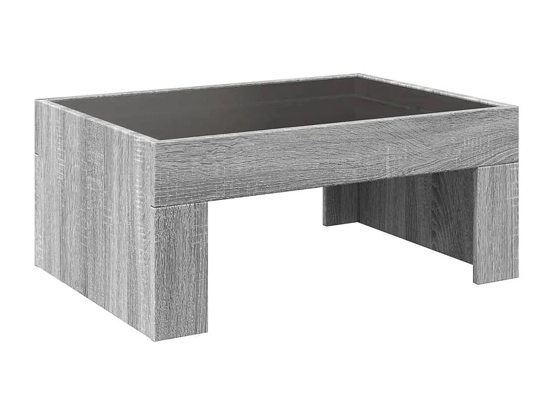 Table basse avec LED infini sonoma gris 70x50x30 cm