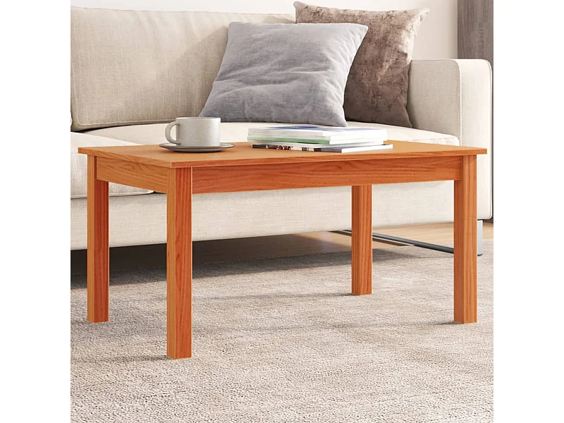 Table basse cire marron 80x50x40 cm bois massif de pin
