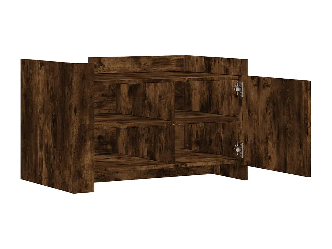 Table basse chêne fumé 80x50x50 cm bois d'ingénierie