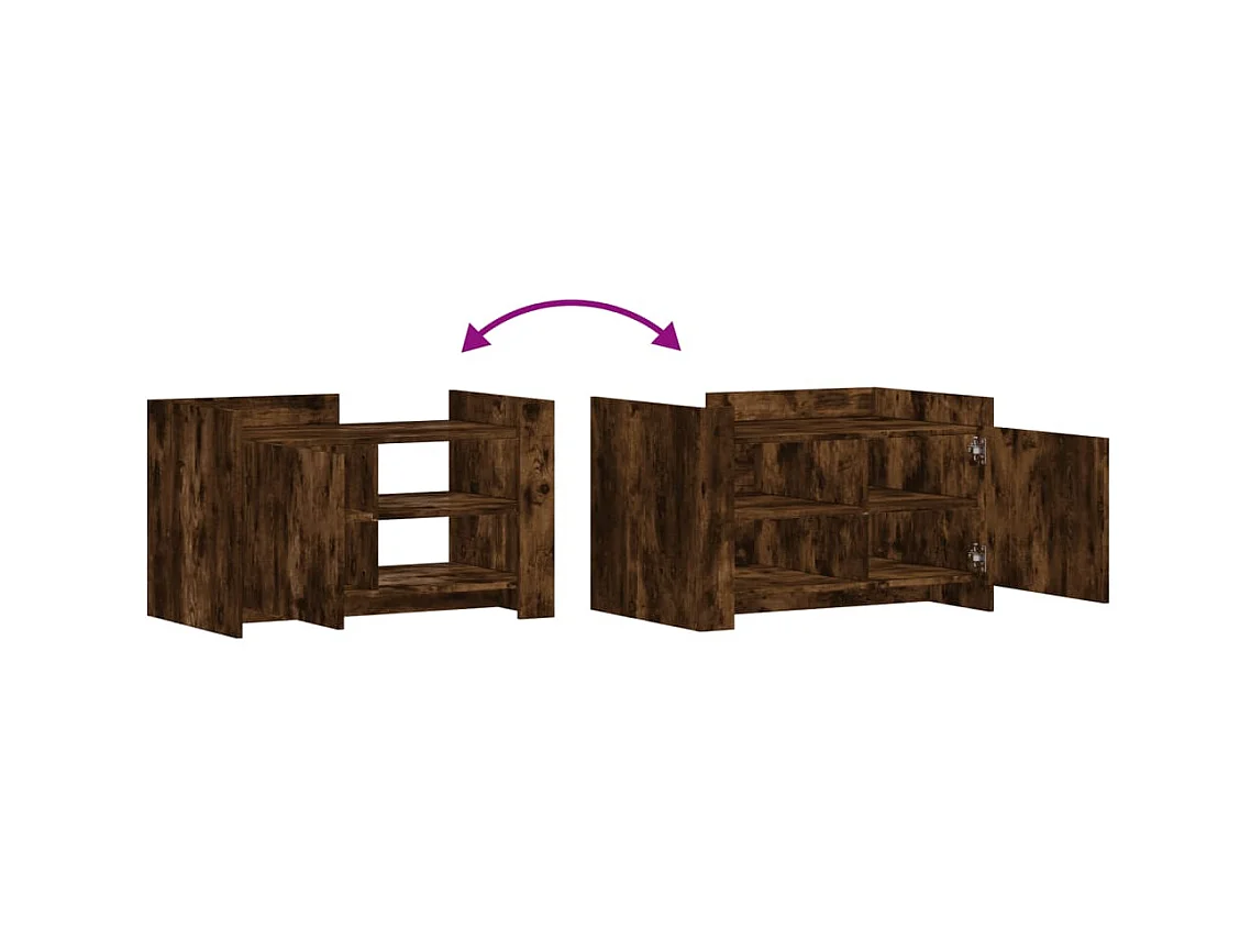 Mesa de centro madera de ingeniería roble ahumado 80x50x50 cm