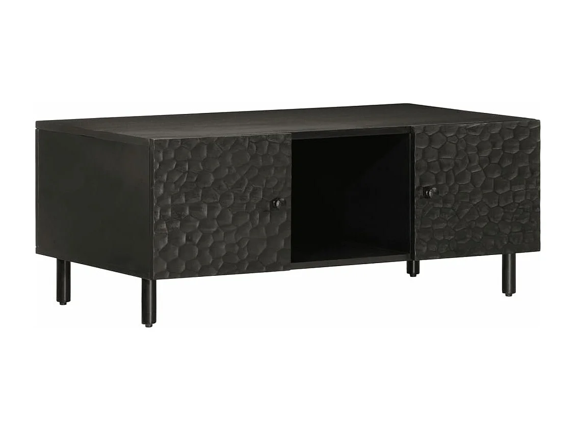 Table basse noir 100x54x40 cm bois massif de manguier