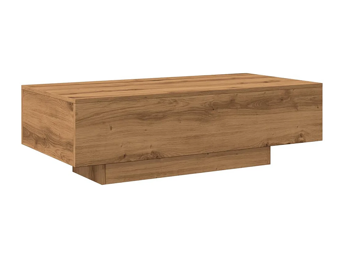 Table basse chêne artisanal 100x49,5x31 cm bois d'ingénierie